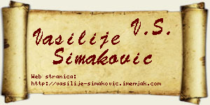 Vasilije Simaković vizit kartica